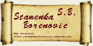 Stamenka Borenović vizit kartica